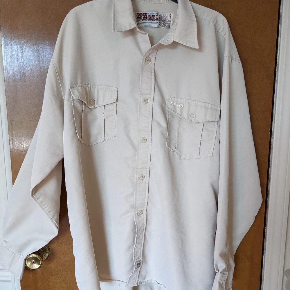 Streetwear 90s RP55 Jeans Co Oversized Long Sleeve Button Up Utility Shirt